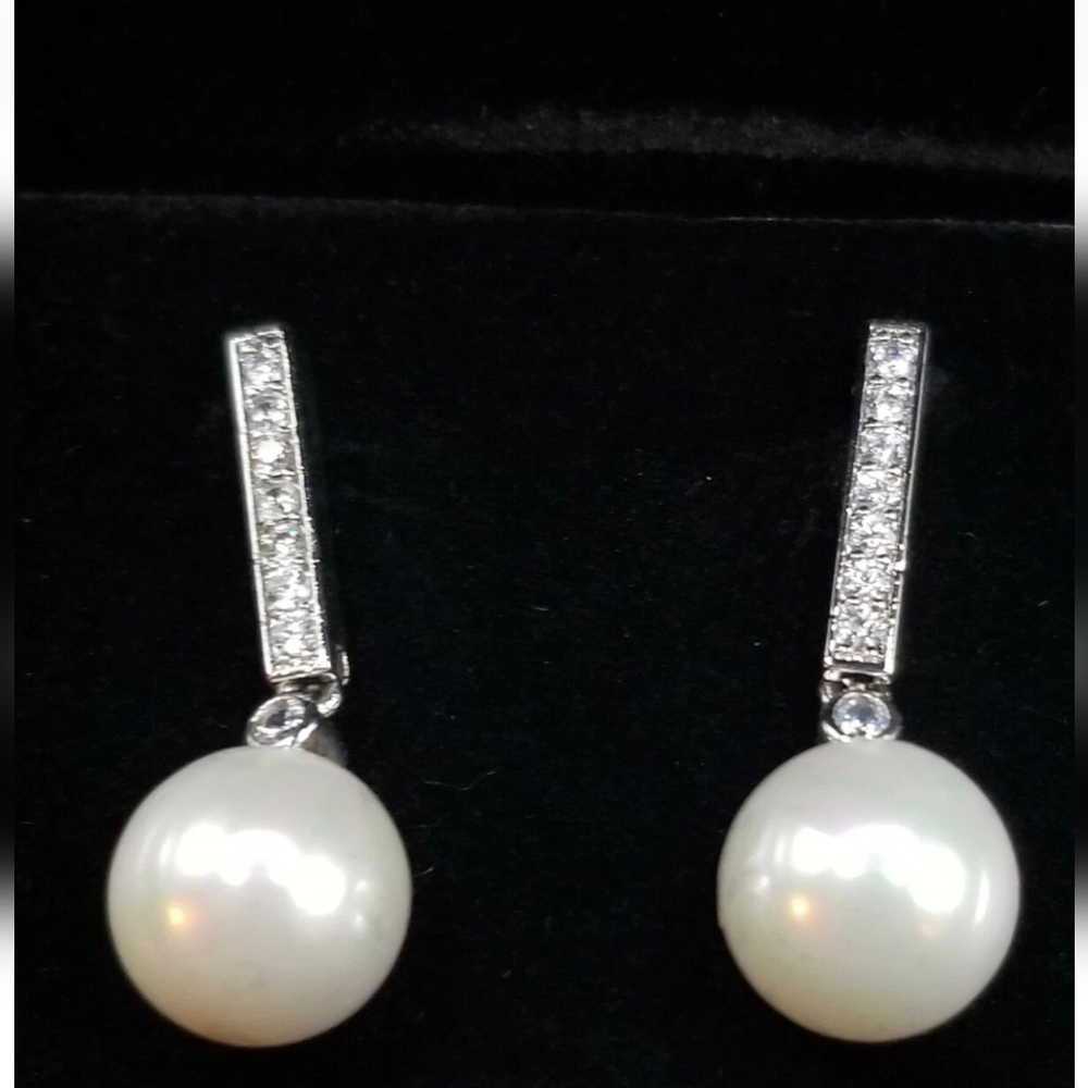 Orrous Utopia 18k White Gold Plated Drop Earrings